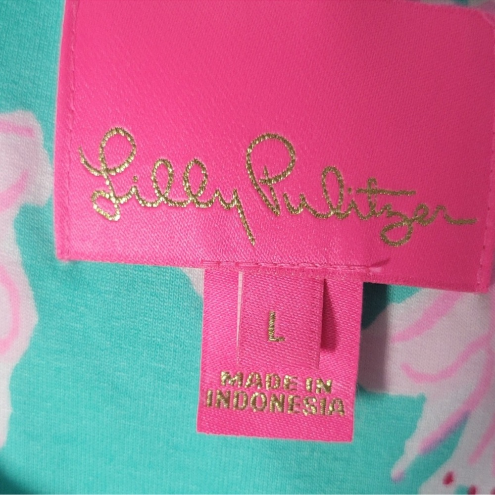 Lilly Pulitzer Mint Green Floral Maxi Dress with Pink Accents - Picture 6 of 6
